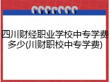 四川财经职业学校中专学费多少(川财职校中专学费)