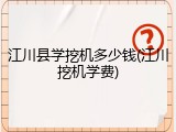 江川县学挖机多少钱(江川挖机学费)