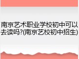 南京艺术职业学校初中可以去读吗?(南京艺校初中招生)