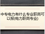 中专电力有什么专业职高可以报(电力职高专业)