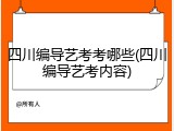 四川编导艺考考哪些(四川编导艺考内容)