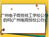 广州电子商务技工学校公办的吗(广州电商技校公办)