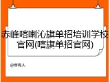 赤峰喀喇沁旗单招培训学校官网(喀旗单招官网)