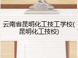 云南省昆明化工技工学校(昆明化工技校)