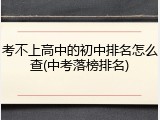 考不上高中的初中排名怎么查(中考落榜排名)