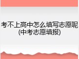 考不上高中怎么填写志愿呢(中考志愿填报)