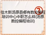 佳木斯汤原县哪有数控编程培训中心中职怎么样(汤原数控编程培训)