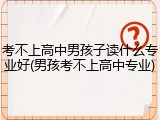 考不上高中男孩子读什么专业好(男孩考不上高中专业)