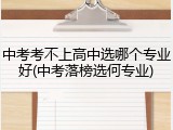 中考考不上高中选哪个专业好(中考落榜选何专业)