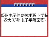 郑州电子信息技术职业学院多大(郑州电子学院面积)