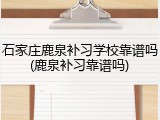 石家庄鹿泉补习学校靠谱吗(鹿泉补习靠谱吗)