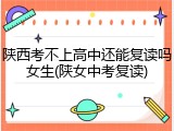 陕西考不上高中还能复读吗女生(陕女中考复读)