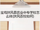 宝鸡扶风县农业中专学校怎么样(扶风农校如何)