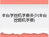 丰台学挖机学费多少(丰台挖掘机学费)