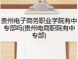 贵州电子商务职业学院有中专部吗(贵州电商职院有中专部)