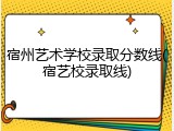 宿州艺术学校录取分数线(宿艺校录取线)