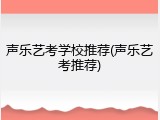 声乐艺考学校推荐(声乐艺考推荐)
