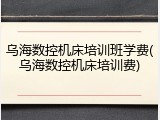 乌海数控机床培训班学费(乌海数控机床培训费)