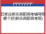 石家庄新乐高职高考辅导班哪个好(新乐高职高考班)