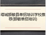 塔城额敏县单招培训学校推荐(额敏单招培训)