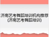 济南艺考舞蹈培训机构推荐(济南艺考舞蹈培训)