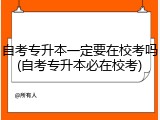 自考专升本一定要在校考吗(自考专升本必在校考)