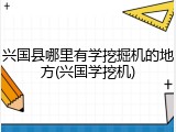 兴国县哪里有学挖掘机的地方(兴国学挖机)