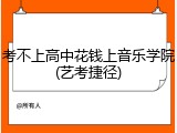 考不上高中花钱上音乐学院(艺考捷径)