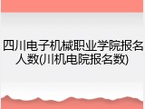 四川电子机械职业学院报名人数(川机电院报名数)