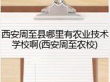 西安周至县哪里有农业技术学校啊(西安周至农校)