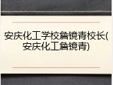 安庆化工学校詹镜青校长(安庆化工詹镜青)