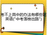 考不上高中的办法有哪些呢英语("中考落榜出路")