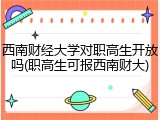 西南财经大学对职高生开放吗(职高生可报西南财大)