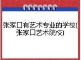 张家口有艺术专业的学校(张家口艺术院校)