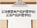 云浮哪里有产后护理学校(云浮产后护理学校)