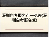 深圳自考报名点一览表(深圳自考报名点)
