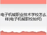 电子机械职业技术学校怎么样(电子机械职校如何)