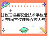 甘孜理塘县农业技术学校是大专吗(甘孜理塘农校大专)