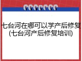 七台河在哪可以学产后修复(七台河产后修复培训)