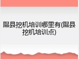 隰县挖机培训哪里有(隰县挖机培训点)
