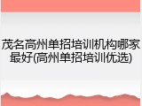 茂名高州单招培训机构哪家最好(高州单招培训优选)