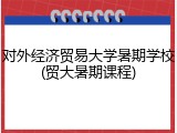 对外经济贸易大学暑期学校(贸大暑期课程)