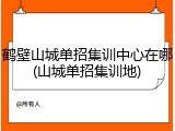 鹤壁山城单招集训中心在哪(山城单招集训地)