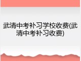 武清中考补习学校收费(武清中考补习收费)