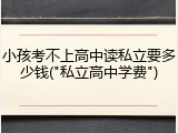 小孩考不上高中读私立要多少钱("私立高中学费")