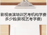 影视表演培训艺考机构学费多少钱(影视艺考学费)