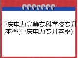 重庆电力高等专科学校专升本率(重庆电力专升本率)