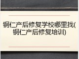 铜仁产后修复学校哪里找(铜仁产后修复培训)