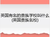 英国有名的贵族学校叫什么(英国贵族名校)
