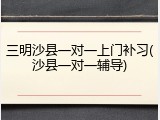 三明沙县一对一上门补习(沙县一对一辅导)